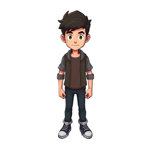 crie um personagem em top down 2d para que sirva de personagem principal.
