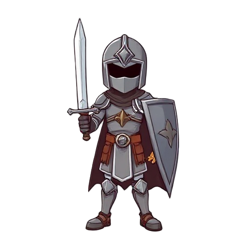 templario com espada e escudo 
