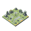 isometric tilemap of an alien world, multiple squares