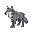 gray wolf with full body and look right