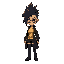 black mohawk woman with yellow shirt and black coat