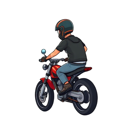 a biker seen from the side