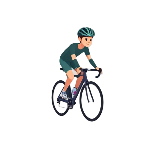 a pixel cyclist seen flat from the side, 2d