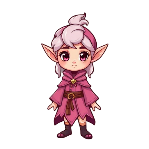 elf, pink hiar color, girl, robe, cute, 