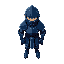 knight, dark blue armor, helm