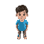 a young boy with blue t-shirt