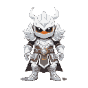 a set of white iron armor. maple story art style.