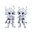 white iron armor set. maple story art style.