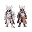 a set of white iron armor. maple story art style.