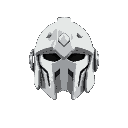 a white iron helmet. maple story art style.