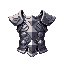 a 2d pixel maple story iron chestplate. maple story art style. forward facing, facing directly at camera, front profile.