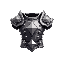 a 2d pixel maple story iron chestplate. maple story art style. forward facing, facing directly at camera, front profile, minimalist.