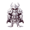 a set of white iron armor. maple story art style.
