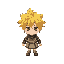 a 2d pixel top-down character. maple story art style. forward facing, facing directly at camera, front profile.