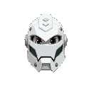 a white iron helmet. maple story art style. facing directly at camera.