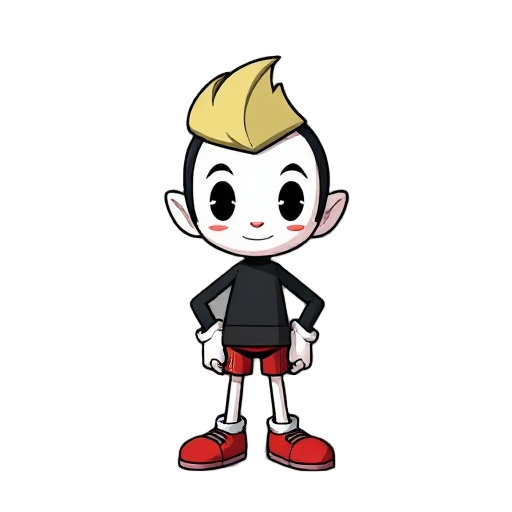 faça uma personagem com características do jogo cuphead