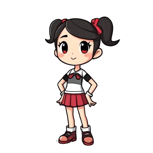 faça uma personagem feminina com características do jogo cuphead