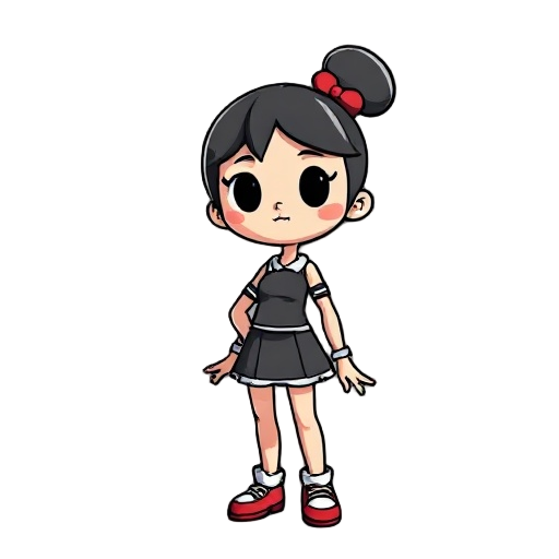 faça uma personagem feminina com características do jogo cuphead