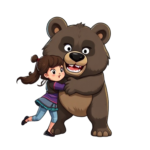 menina segurando um urso em uma mão 