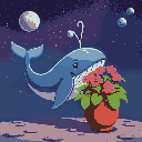 cachalot whale and a pot of petunias from the hitchhiker's guide a cachalot and a pot of petunias from the hitchhiker's guide to the galaxy in 