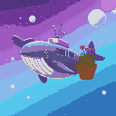 flying cachalot whale and a pot of petunias from the hitchhiker's guide a cachalot and a pot of petunias from the hitchhiker's guide to the galaxy in 