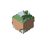 planet earth from the hitchhiker's guide to the galaxy by douglas adams is depicted as a cubic planet in voxel art and low-poly style. the cube-shaped world features mountains, trees, water, houses, r