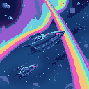 rainbow 🌈 rainbow , lots of rainbows from cosmos ships and in cosmos . northern lights and rainbows at the same time
