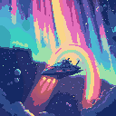 rainbow 🌈 rainbow , lots of rainbows from cosmos ships and in cosmos . northern lights and rainbows at the same time