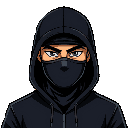 masked robber, dressed in black