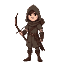 medieval archer in hood