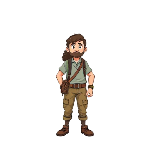 an adventure man searching for old places in 1000s