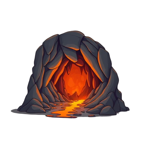 a fire cave of volcano