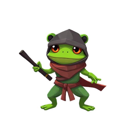 pixel frog as a ninja