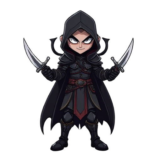 vampire assassin with daggers, gothic style armor. 