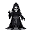 black necromancer with white mask