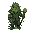 a tall, humanoid forest spirit clad in layered leaf armor, its eyes glowing with ancient wisdom. vines coil around its limbs, and in its hand it wields a twisted wooden scepter crowned with luminous moss, radiating a quiet, otherworldly power.