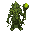 a tall, humanoid forest spirit clad in layered leaf armor, its eyes glowing with ancient wisdom. vines coil around its limbs, and in its hand it wields a twisted wooden scepter crowned with luminous moss, radiating a quiet, otherworldly power.