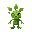 green spitit monster made of leaves