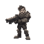side scroller hero with big gun