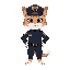 anthropomorphic cat policeman chibi symmetric front