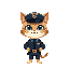 anthropomorphic cat policeman chibi symmetric front