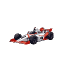 a cartoonised indy car at the indy 500