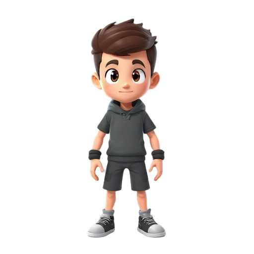 make a 2d model of char for 2d , make it so the camera is on top and is visible only head , shoulder and hands , 