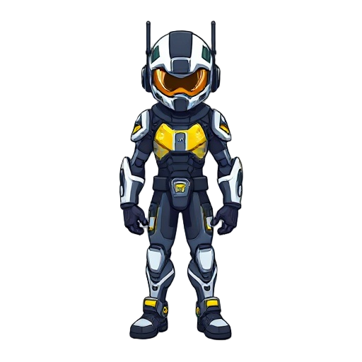 create a pixel 2d character in style of futuristic