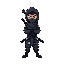 generate a pixelart ninja with a cool standing pose