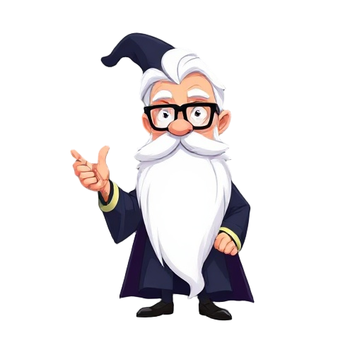 magician, white beard long, white hair long, black reading glasses, cain 
