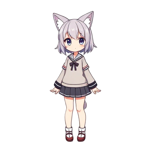 sprite anime girl with kanata and cat ears