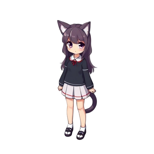 sprite anime girl with kanata and cat ears