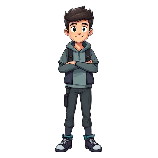 young computer area student that launch algorithms as power