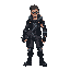 cyberpunk man with weapon